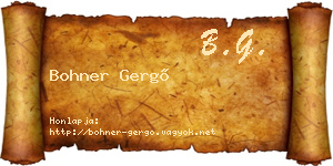 Bohner Gergő névjegykártya